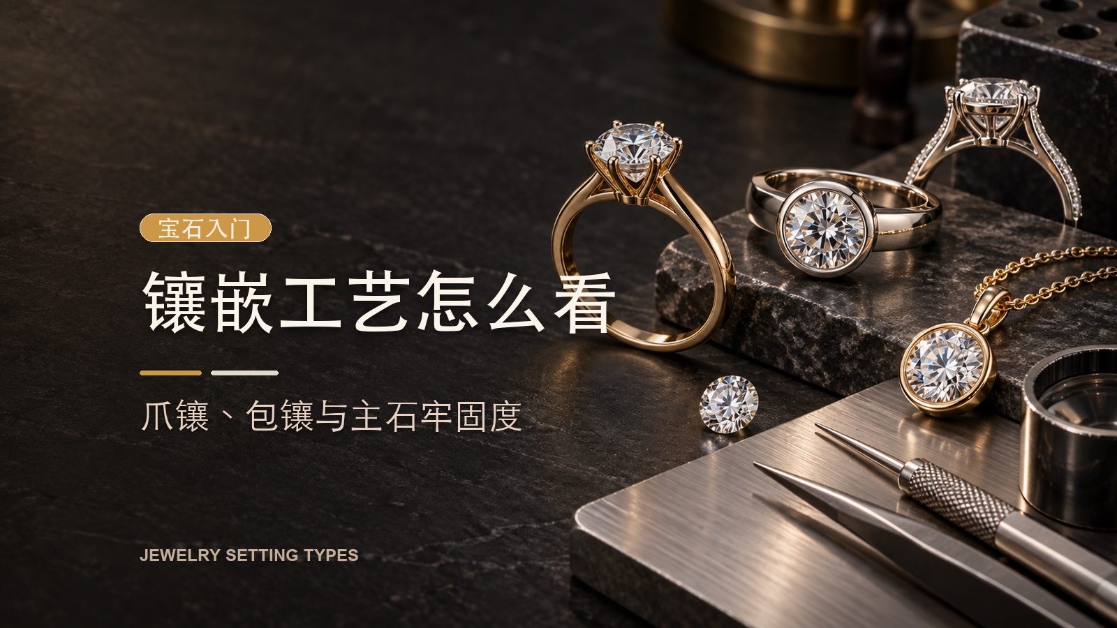 镶嵌工艺怎么看:爪镶、包镶与主石牢固度