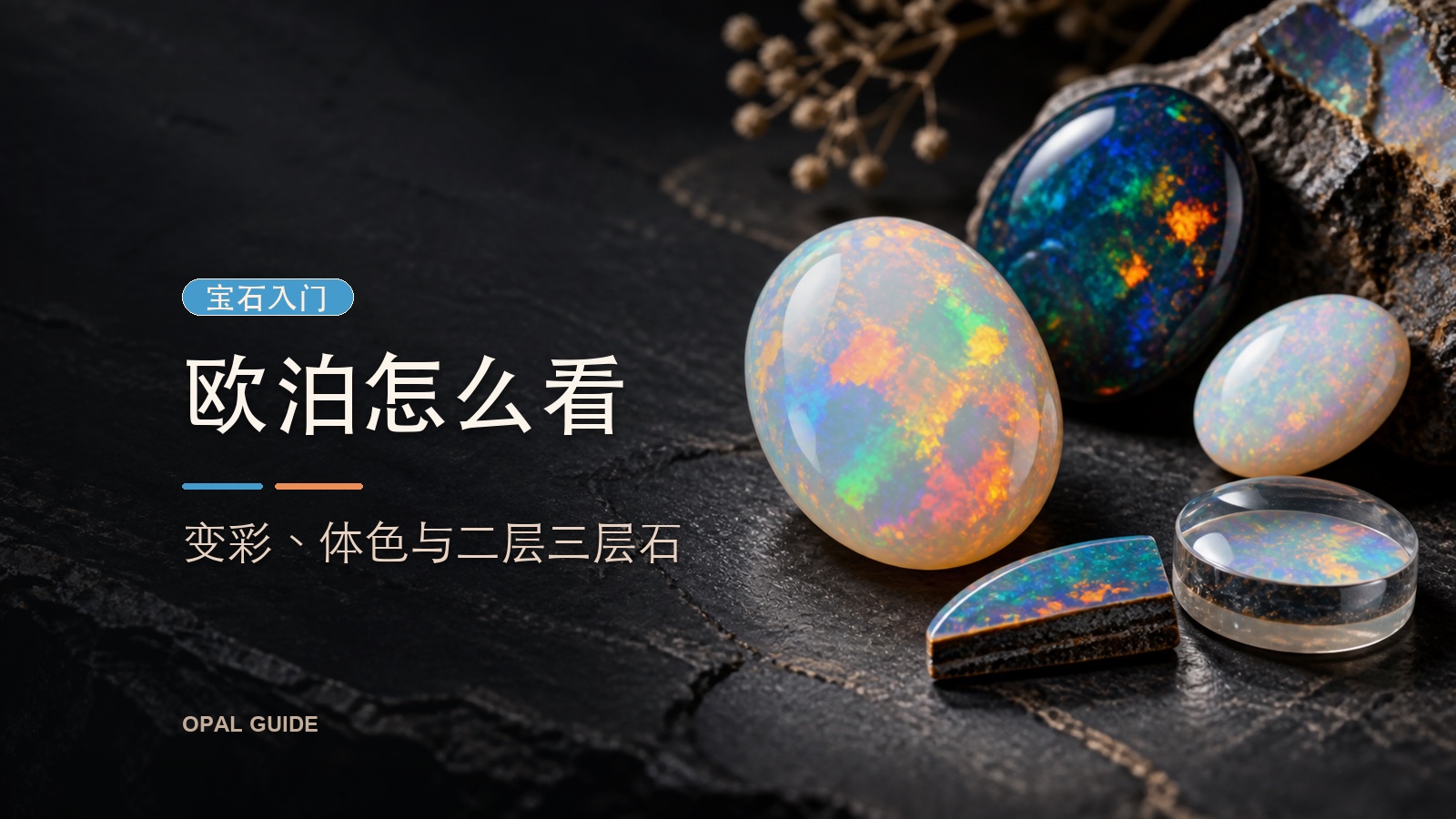 欧泊怎么看:变彩、体色与二层三层石