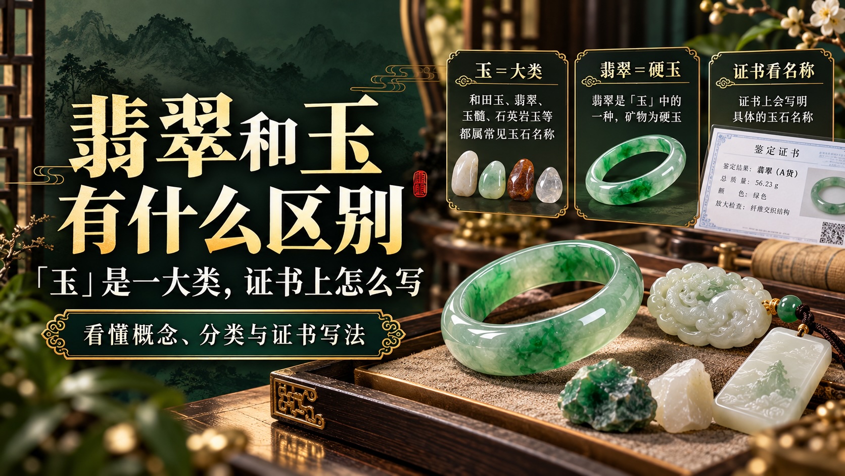 翡翠和玉有什么区别:「玉」是一大类,证书上怎么写